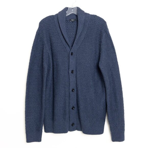 Rails Shepley Cardigan Navy Blue Button Down Shawl Collar Sweater - Picture 3 of 14